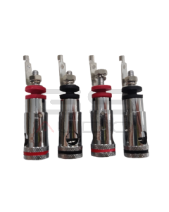 Morsetti a molla silver per subwoofer per cavi fino 16 mmq (2 pcs rosso + 2 pcs nero)