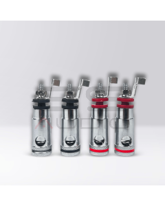 Silver Spring Clamps for Subwoofers - Cables up to 16 mm² (2 pcs red + 2 pcs black)