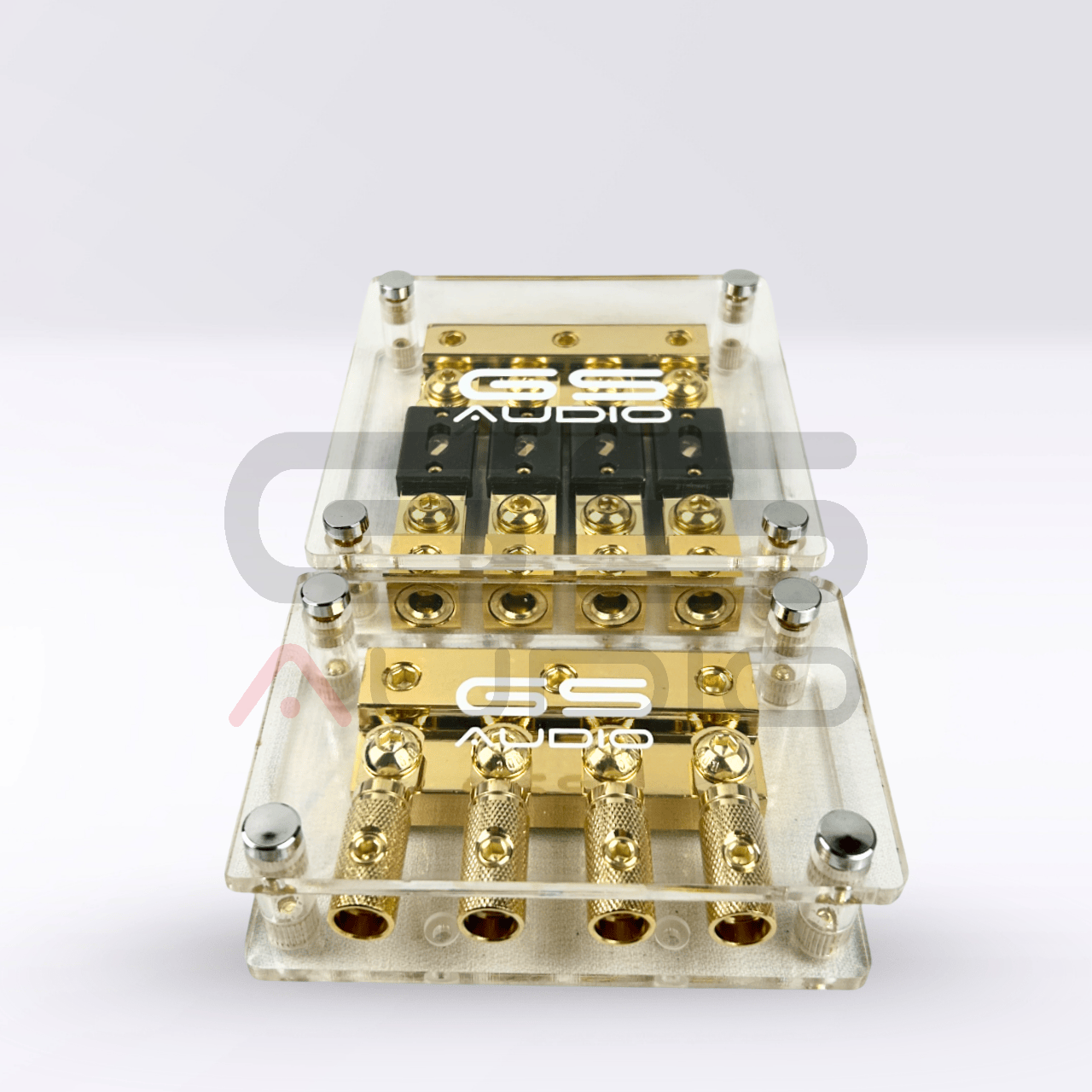 Portafusibili Auto Audio Oro – In Linea AGU Per Cavi 4/8 AWG – Protezione Elettrica Vetro