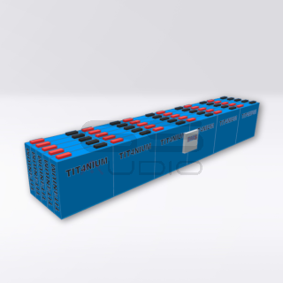 Batteria LTO TITANIUM 14.4V 100Ah - 30 Celle con BMS e Barre - 69x11x11cm
