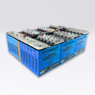 Batteria LTO TITANIUM 14.4V 120Ah - 36 Celle con BMS e Barre - 35x29x11cm