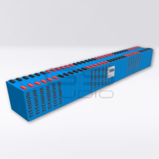 Batteria LTO TITANIUM 14.4V 120Ah - 36 Celle con BMS e Barre - 79x12x11cm