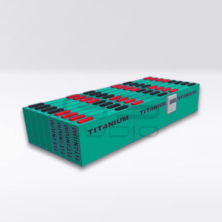 Batteria LTO TITANIUM 14.4V 140Ah - 24 Celle con BMS e Barre - 52.5x26x12cm