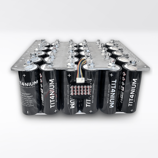 Batteria 200Ah TITANIUM 13.8V - 30 Celle LTO con BMS e Barre - 42x35x21cm