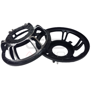 CESTELLO nero e cromato 6.5"/ 165mm alluminio - spider 99mm - per midrange