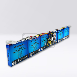 Batteria LTO TITANIUM 14.4V 20Ah - 6 Celle con BMS e Barre - 69x2.5x11cm