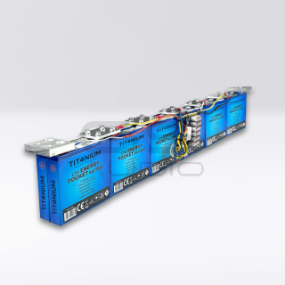 Batteria LTO TITANIUM 14.4V 40Ah - 12 Celle con BMS e Barre - 69x4.5x11cm