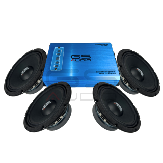 Pacchetto GS Audio 4 woofer PLATINUM FLAT 160mm + 1 amplificatore 190.4CMP