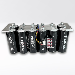 Batteria 80Ah TITANIUM 13.8V - 12 Celle LTO con BMS e Barre - 42x14x21cm