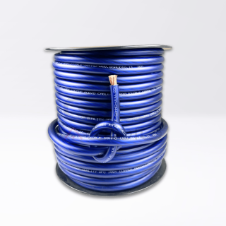 Bobina 50mt - Cavo OFC 100% Rame 1x35mm² (ext 13mm Ø) Morbido | Guaina Blu