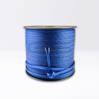 Bobina 100mt - Cavo OFC 100% Rame 2x1,5mm² (ext 3x6mm Ø) Morbido| Guaina Blu