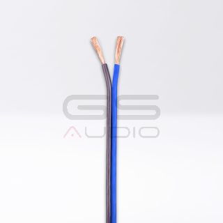 Cavo OFC 100% Rame 2x2,5mm² (ext 3,4x6,8mm Ø) Morbido | Guaina Blu/Nera (al metro)