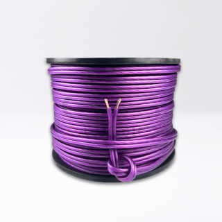 Bobina 100mt - Cavo CCA 2x6mm² (ext 6,5x13mm Ø) Morbido | Guaina Viola