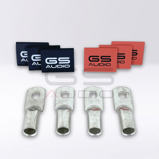 Kit 4 Occhielli 50 mm² (0 AWG) 100% Rame + Termorestringenti 3 Rossi + 3 Neri GS AUDIO