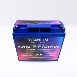 Batteria TIT4NIUM 20Ah-M5 - CCA:1000A LifePo4 13.2V (18,1*7,7*17,5cm)