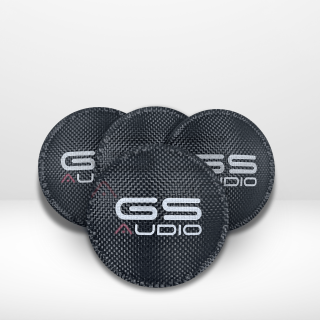 Parapolvere 108mm Fibra Composita - 4 pezzi tondo con Logo GS Audio