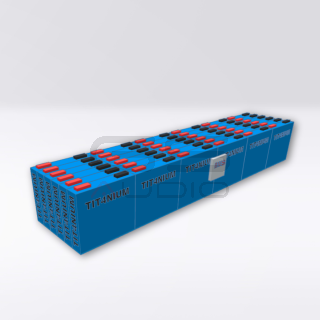 Batteria LTO TITANIUM 14.4V 120Ah - 36 Celle con BMS e Barre - 69x13x11cm