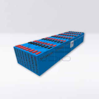 Batteria LTO TITANIUM 14.4V 160Ah - 48 Celle con BMS e Barre - 69x17.5x11cm