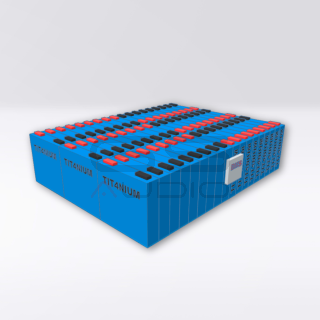 Batteria LTO TITANIUM 14.4V 180Ah - 54 Celle con BMS e Barre - 35x42x11cm