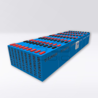 Batteria LTO TITANIUM 14.4V 180Ah - 54 Celle con BMS e Barre - 69x20x11cm