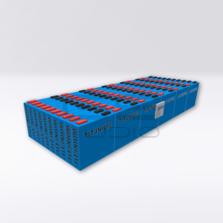 Batteria LTO TITANIUM 14.4V 200Ah - 60 Celle con BMS e Barre - 69x22x11cm