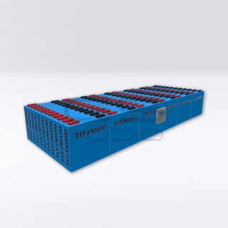 Batteria LTO TITANIUM 14.4V 240Ah - 72 Celle con BMS e Barre - 69x26.5x11cm