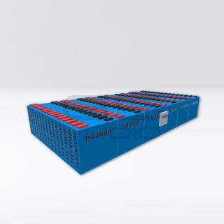 Batteria LTO TITANIUM 14.4V 300Ah - 90 Celle con BMS e Barre - 69x33x11cm