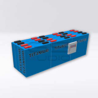 Batteria LTO TITANIUM 14.4V 40Ah - 12 Celle con BMS e Barre - 35x11x11cm