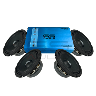 GS Audio kit 4 woofer PLATINUM FLAT 160mm + 1 amplifier 190.4CMP