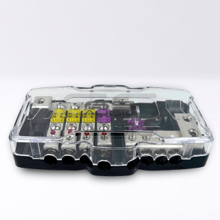 GS Audio AFS Fuse Holder 4-Way IN:2x50 OUT:4x25 + negatives