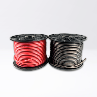 100m Reel - CCA 1x10mm² (ext 8.8mm Ø) Flexible Cable | Red/Black Sheath