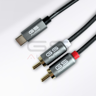 GS Audio Adattatore Audio USB-C a 2 RCA per Auto e Amplificatori - 2 metri