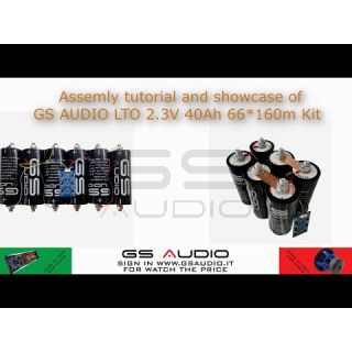 PACCO BATTERIA GS AUDIO 21X84cm - 36 CELLE LTO - 240A/270A 14V + BMS E BARRE