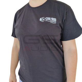 Maglietta nera Gs Audio LOGO FRONTE E RETRO taglia a scelta