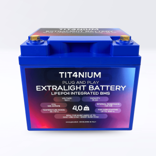 TIT4NIUM 35Ah-M8 Battery - CCA:1300A LifePo4 13.2V (19.8*16.6*17,5cm)