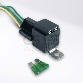 12V 30A 5-Pin Car Relay with Pre-wired Base and Fuse - Car Audio Amplifier Remote Kit