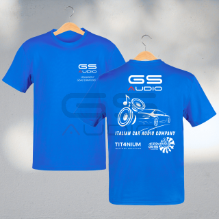GS Audio Blue T-shirt - Official T-Shirt with Logo and Car Audio Graphics