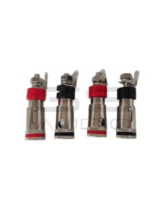 Morsetti a molla silver per cavi fino 6 mmq (2 pcs rosso + 2 pcs nero)
